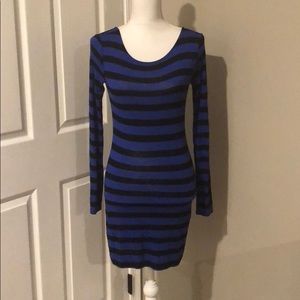 Forever 21 Small Black & Blue Striped Dress (M)